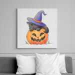 printfashion Halloween cica - Vászonkép - Fehér (16629384)