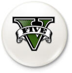 printfashion GTA V logo - Kitűző, hűtőmágnes - Fehér (3075261)