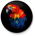 printfashion papagáj - Kitűző, hűtőmágnes - Fekete (5319623)