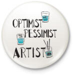 printfashion glass. artist. b - Kitűző, hűtőmágnes - Fehér (15689049)