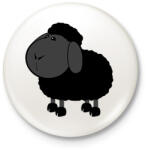 printfashion Fekete bárány - Kitűző, hűtőmágnes - Fehér (10296822)