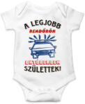 printfashion Rendőr szülinapja október - Baba Body - Fehér (5720973)