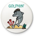 printfashion Golphin - Kitűző, hűtőmágnes - Fehér (15842438)