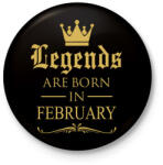 printfashion A legendák Februárban születnek - Kitűző, hűtőmágnes - Fekete (3094106)
