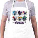 printfashion #Wednesday friends - Kötény - Fehér (11789450)