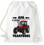 printfashion Apa a legjobb traktoros - Sportzsák, Tornazsák - Fehér (5779760)