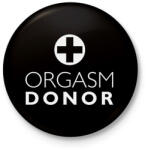 printfashion orgasm-donor-white - Kitűző, hűtőmágnes - Fekete (3094532)