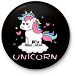 printfashion unikornis - Kitűző, hűtőmágnes - Fekete (6031646)