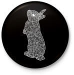 printfashion Nyuszi - fehér - Kitűző, hűtőmágnes - Fekete (13261508)