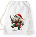 printfashion Táncoló karácsonyi party orrszarvú - Sportzsák, Tornazsák - Fehér (15260939)