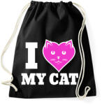 printfashion I Love My Cat - Sportzsák, Tornazsák - Fekete (1939242)