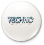 printfashion Techno music - Fémes - Kitűző, hűtőmágnes - Fehér (6582541)