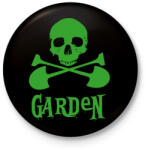 printfashion garden skull - Kitűző, hűtőmágnes - Fekete (3098371)