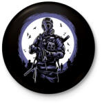 printfashion Gázmaszkos katona - Kitűző, hűtőmágnes - Fekete (3091239)