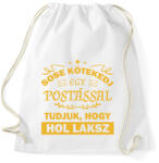 printfashion Sose kötekedj egy postással - Sportzsák, Tornazsák - Fehér (9009979)