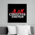 printfashion Stranger Things Karácsony fehér - Vászonkép - Fekete (6659114)