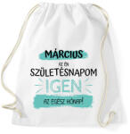 printfashion Március az én születésnapom - Sportzsák, Tornazsák - Fehér (6234666)