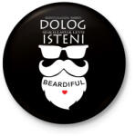 printfashion Szakállasnak lenni Isteni! - Kitűző, hűtőmágnes - Fekete (3098920)