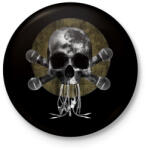 printfashion Koponya Zene - Kitűző, hűtőmágnes - Fekete (3097687)