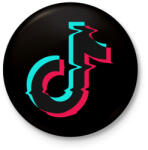 printfashion Tik Tok logo - Kitűző, hűtőmágnes - Fekete (3100464)