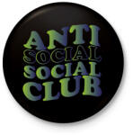 printfashion Anti social social club - zöld - Kitűző, hűtőmágnes - Fekete (7035694)
