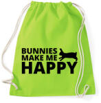 printfashion Bunnies make me happy - Sportzsák, Tornazsák - Limezöld (13425988)