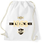 printfashion born-in-1963-cream-choco - Sportzsák, Tornazsák - Fehér (623346)