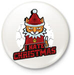 printfashion Utálom a Karácsonyt - Kitűző, hűtőmágnes - Fehér (5635490)