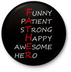 printfashion Father - Kitűző, hűtőmágnes - Fekete (3100384)