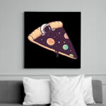 printfashion Űrhajós pizza - Vászonkép - Fekete (16054740)