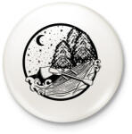 printfashion Kajakozás az erdőben - Kitűző, hűtőmágnes - Fehér (15918991)