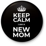 printfashion NEW MOM - Kitűző, hűtőmágnes - Fekete (10932497)