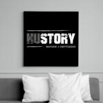 printfashion HUstory (white) - Vászonkép - Fekete (7417624)