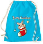 printfashion Bunny Christmas - Sportzsák, Tornazsák - Surf blue (14525875)
