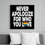 printfashion Never apologize for who you are - humanista - LMBT / LMBTQI (125) - Vászonkép - Fekete (6655323)