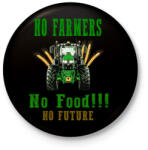 printfashion no farmers no food - Kitűző, hűtőmágnes - Fekete (8199746)