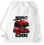 printfashion TOYOTA SUPRA MK4 vs MK5 RESPECT YOUR ELDERS - Sportzsák, Tornazsák - Fehér (15301833)