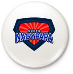 printfashion SUPER NAGYPAPA - Kitűző, hűtőmágnes - Fehér (11464555)