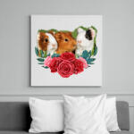 printfashion Tengerimalacok virággal - Vászonkép - Fehér (13917221)