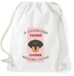 printfashion A legnagyobb gazdi - Tacskó - hónappal - Sportzsák, Tornazsák - Fehér (6300319)