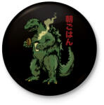 printfashion Morning Godzilla - Kitűző, hűtőmágnes - Fekete (3101310)