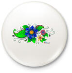 printfashion Indiai virág - Kitűző, hűtőmágnes - Fehér (3076877)