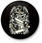 printfashion Szív és Horgony - Kitűző, hűtőmágnes - Fekete (3090612)