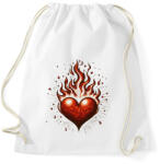 printfashion Lángoló Szív - Sportzsák, Tornazsák - Fehér (15943983)