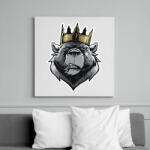 printfashion Bear King - Vászonkép - Fehér (6638537)