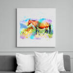 printfashion kanca és kiscsikója - Vászonkép - Fehér (6625807)