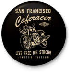 printfashion cafe racer - Kitűző, hűtőmágnes - Fekete (13728542)