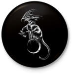 printfashion Cica a holdon - Kitűző, hűtőmágnes - Fekete (14577314)