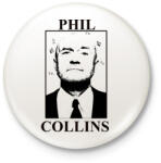 printfashion Phil Collins - Kitűző, hűtőmágnes - Fehér (13915101)