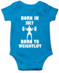 printfashion Júliusban születve - súlyemelésre születve - Baba Body - Azúrkék (1423028)